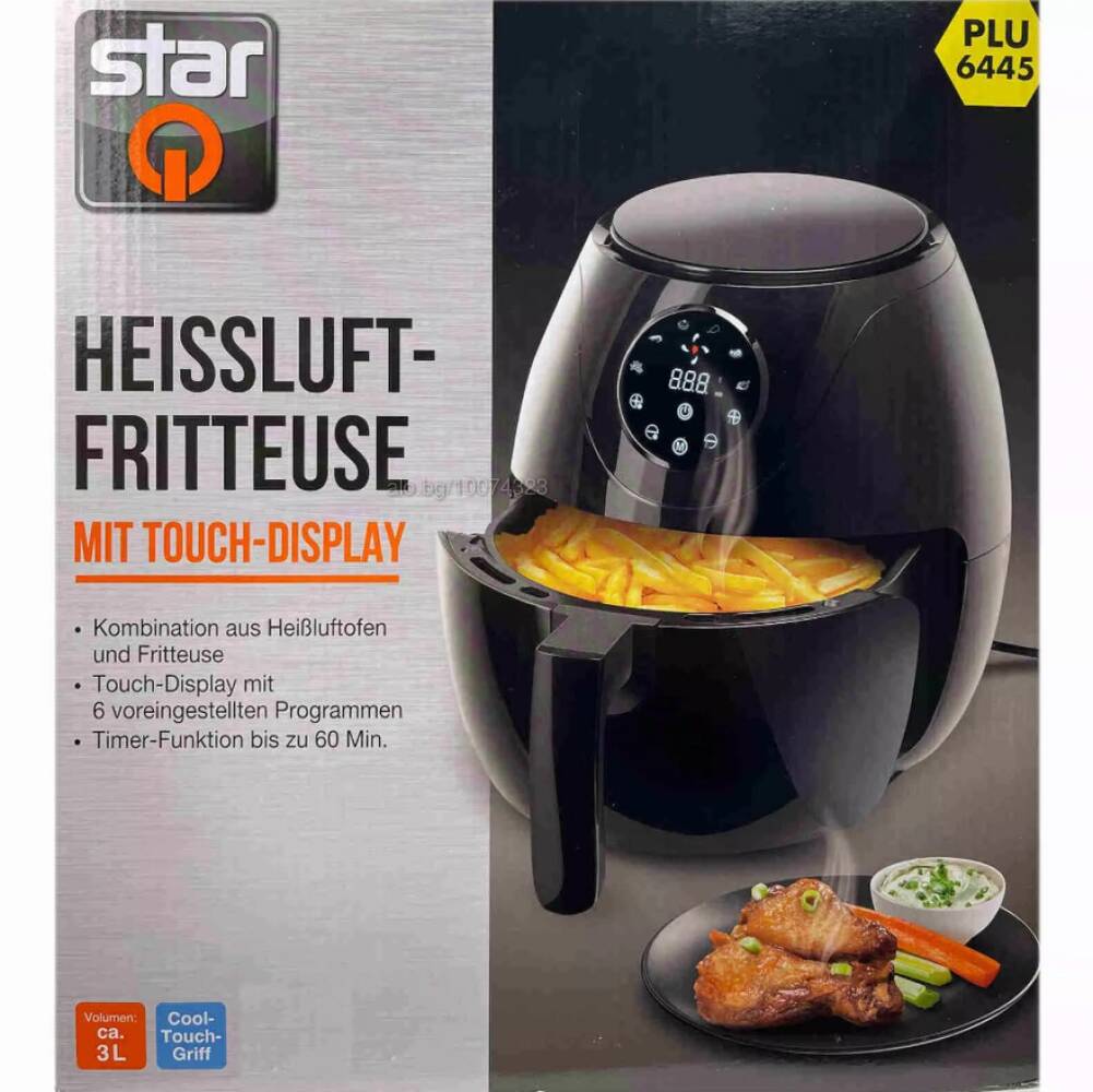 Star-Q Фритюрник с горещ въздух (Air Fryer) 3 L с тъч дисплей
