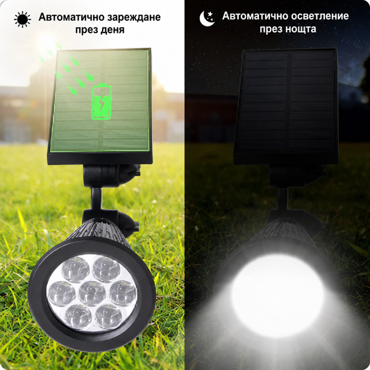 Соларна градинска лампа 5W с колче за земя, IP65