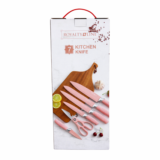 Комплект кухненски ножове Royalty Line 7 части с ножица и поставка