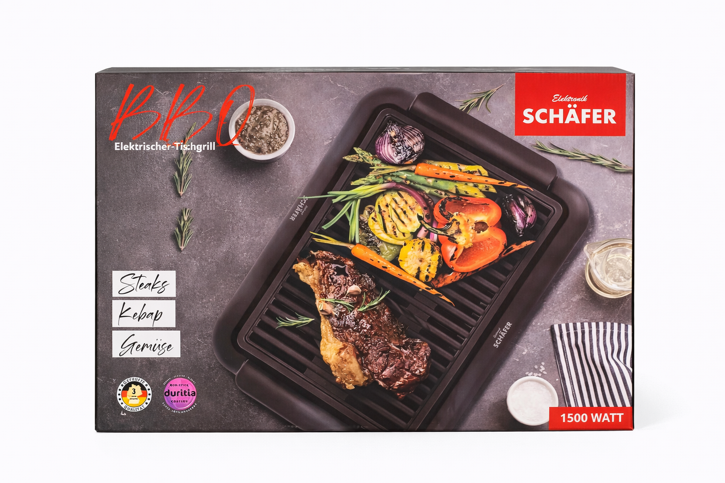 Електрически грил Schäfer – 1500W, незалепваща плоча