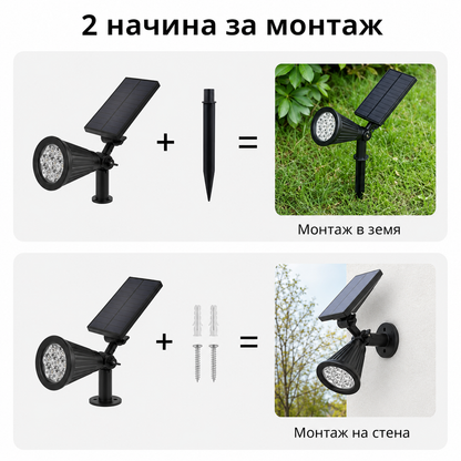 Соларна градинска лампа 5W с колче за земя, IP65