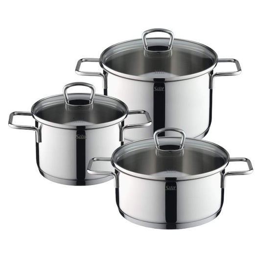 Комплект тенджери Silit Alicante – 3 броя със стъклени капаци